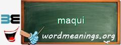 WordMeaning blackboard for maqui